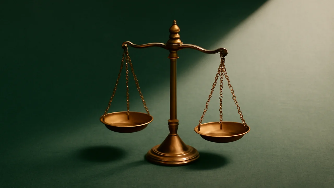 Editorial still life of balancing scales representing consumer choice