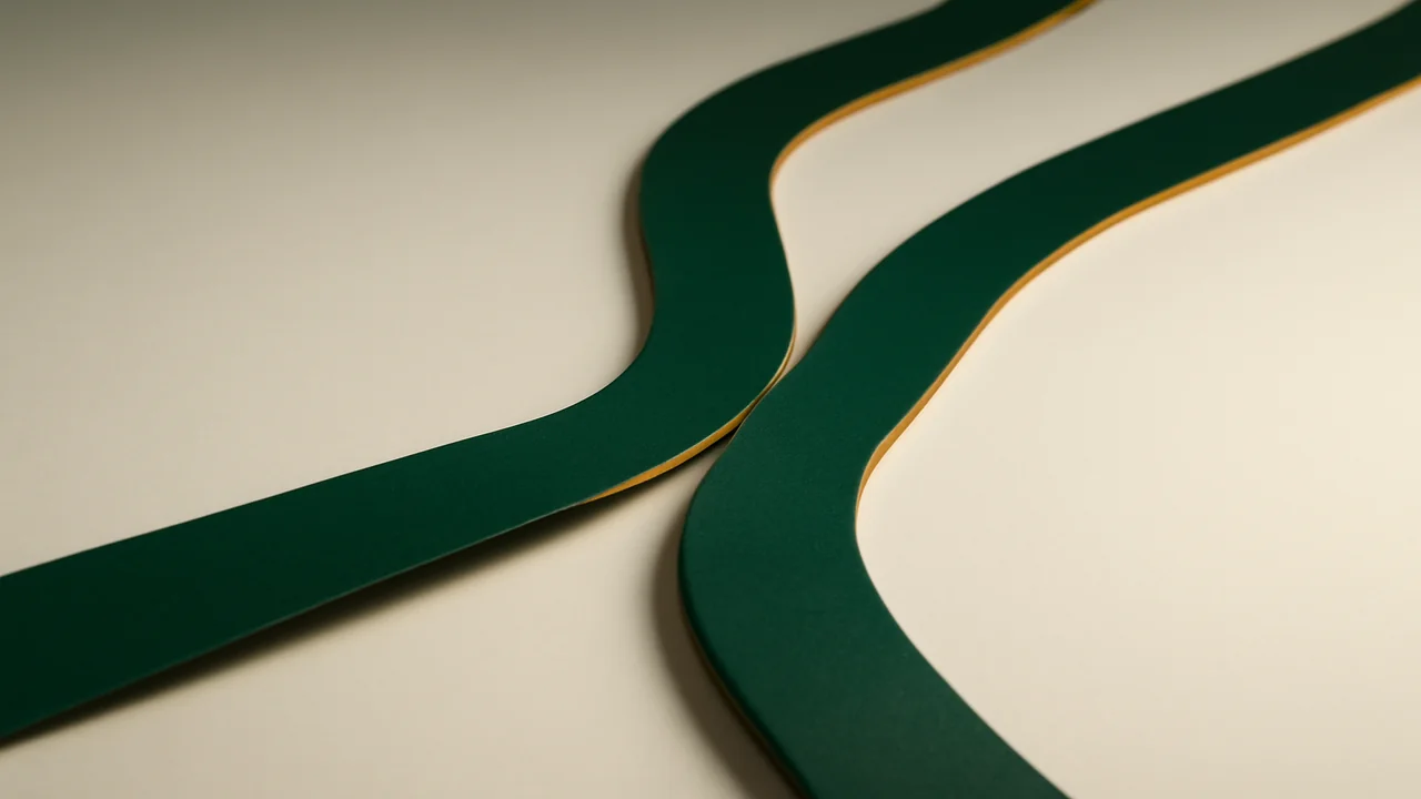 Editorial illustration of a currency conversion spread visualised as a ribbon