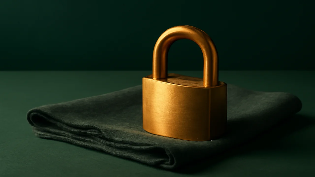 Editorial illustration of a padlock referencing payment safety